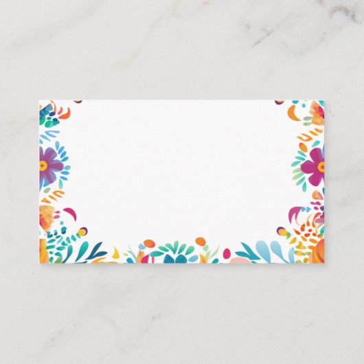 Mexican Fiesta Roze Geel Bloemen Vrijgezellenfeest Informatiekaartje (Achterkant)