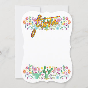 Mexican Fiesta Rustic Folk Flowers Llama ANY EVENT Kaart