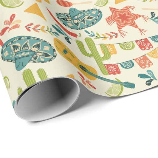 Mexican Fiesta Schattige Patterned Cadeaupapier (Rol Hoek)