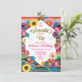 Mexican Fiesta Señorita 1st Uno Birthday Kaart (Staand voorkant)