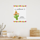 Mexican Fiesta Taco Cactus Baby shower Welkom Poster (Keuken)