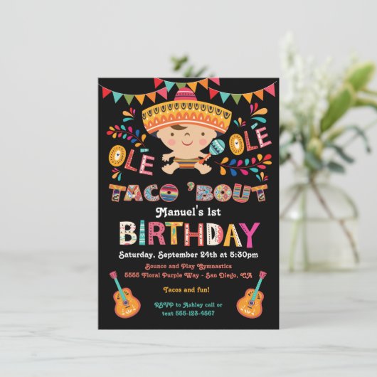 Mexican Fiesta Taco over 1 september Kaart (Staand voorkant)
