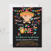 Mexican Fiesta Taco over een eerste verjaardag Kaart (Voorkant)