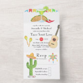 Mexican Fiesta Taco Wedding/Couples Shower All In One Uitnodiging (Binnen)