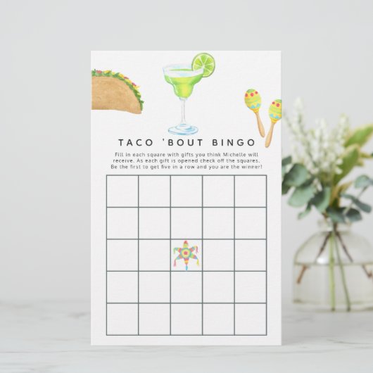 Mexican Fiesta Taco'bout Love Bingo (Staand voorkant)