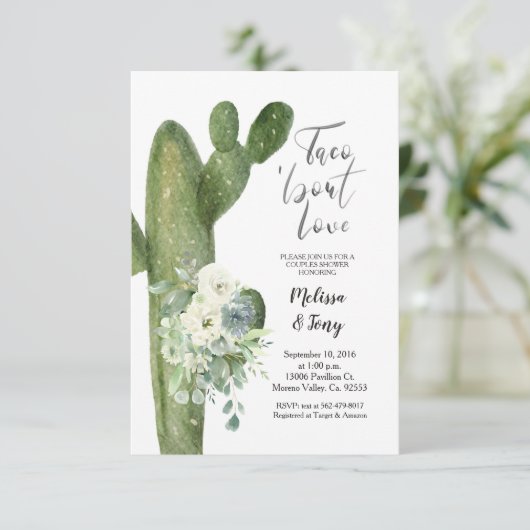 Mexican Fiesta Taco'bout Love Couples Shower Kaart (Staand voorkant)