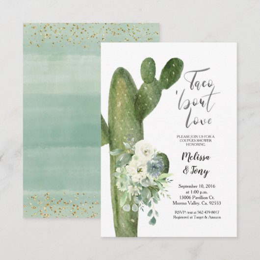 Mexican Fiesta Taco'bout Love Couples Shower Kaart (Voorkant / Achterkant)