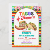 Mexican Fiesta Tacos and Tequila Birthday Kaart (Voorkant)