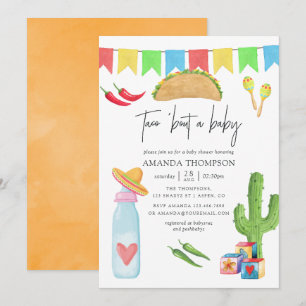 Mexican Fiesta Taco's over een Baby shower Kaart