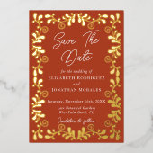 Mexican Fiesta Talavera Foto Opslaan van de datum Folie Feestdagenkaart (Voorkant)