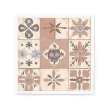 Mexican Fiesta Talavera Tegel Neutral Skull Sun