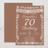 Mexican Fiesta Terracotta 70th Birthday Kaart (Voorkant / Achterkant)
