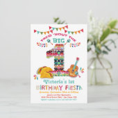 Mexican Fiesta the Big One 1st Birthday Invitation Kaart (Staand voorkant)