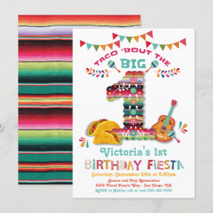 Mexican Fiesta the Big One 1st Birthday Invitation Kaart