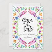 Mexican Fiesta Theme Save the Date with Photo Kaart (Voorkant)
