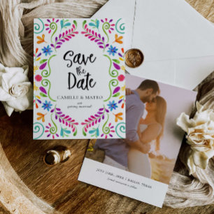 Mexican Fiesta Theme Save the Date with Photo Kaart