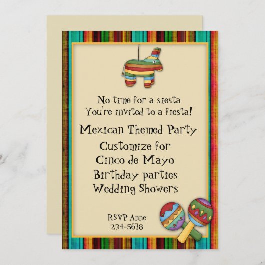 Mexican Fiesta Threaditation Kaart (Voorkant / Achterkant)