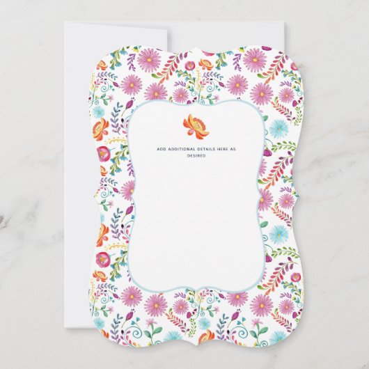 Mexican FIESTA Uitnodigingen FolkArt NACHO GEMIDDE (Achterkant)