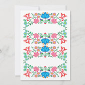 Mexican Fiesta Vrijgezellenfeest Flower Folkart Ka Kaart (Achterkant)