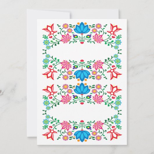 Mexican Fiesta Vrijgezellenfeest Flower Folkart Ka Kaart (Achterkant)