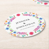 Mexican Fiesta Wedding Party Ronde Kartonnen Onderzetter (Gebogen)