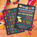 Mexican Fiesta Wedding Shower Kaart<br><div class="desc">Pretty and colorful Mexican Fiesta Wedding Shower Invitations with bright banners,  fun typography,  a big margarita and taco on a chalkboard background. So grab a cold drink and some hot salsa with this awesome uitnodiging. Hand drawn illustration by McBooboo.</div>