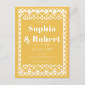 Mexican Fiesta Yellow Papel Picado Bewaar de datum Aankondigingskaart (Voorkant)