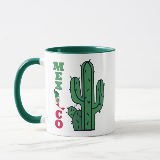 Mexican Flag Mok - Red White Green Coffee Cup (Links)