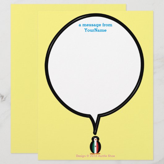 Mexican Flag Talking Ms. Penguin Briefpapier (Voorkant / Achterkant)