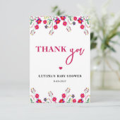 Mexican Floral Baby in Bloom Baby shower Bedankkaart (Staand voorkant)