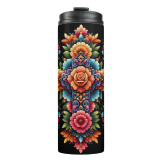 Mexican Floral Cross Design Thermosbeker