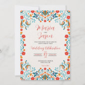 Mexican Floral Elegant Colorful Botanical Wedding Kaart (Voorkant)