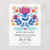 Mexican Floral Fiesta Bewaar de datum Aankondigingskaart (Voorkant)