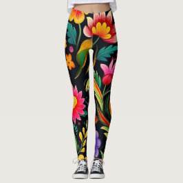 Mexican Floral Fiesta Leggings