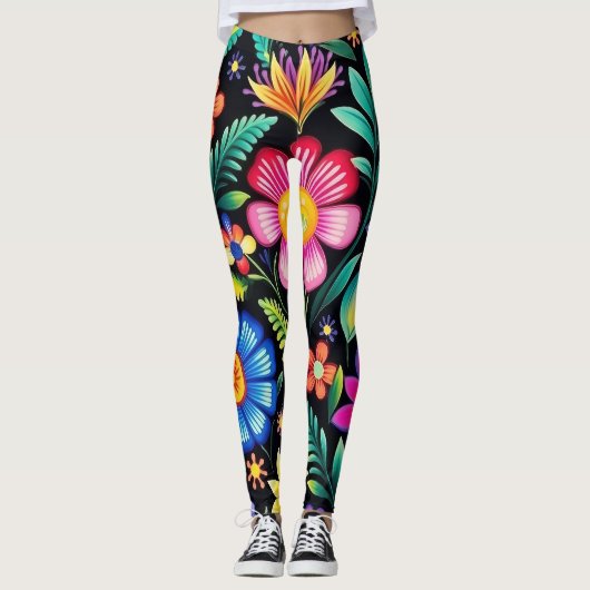 Mexican Floral Fiesta Leggings (Voorkant)