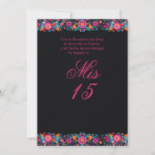 Mexican Floral Fiesta Quinceañera Invitation Kaart (Achterkant)