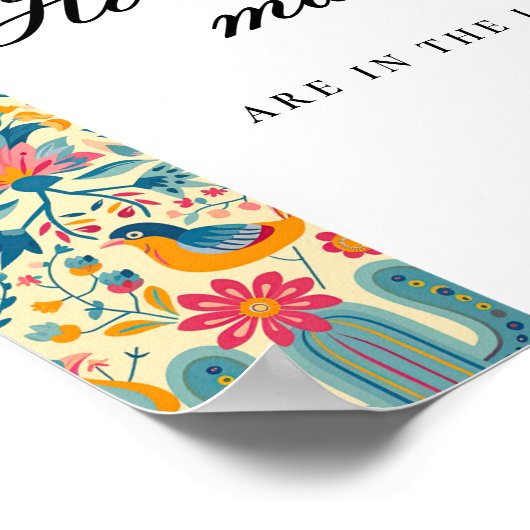 Mexican Floral Hoeveel kussen Vrijgezellenfeest te Poster (Hoek)