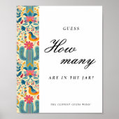 Mexican Floral Hoeveel kussen Vrijgezellenfeest te Poster (Voorkant)