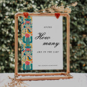 Mexican Floral Hoeveel kussen Vrijgezellenfeest te Poster