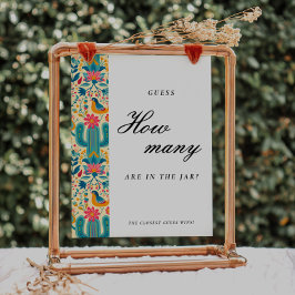 Mexican Floral Hoeveel kussen Vrijgezellenfeest te Poster