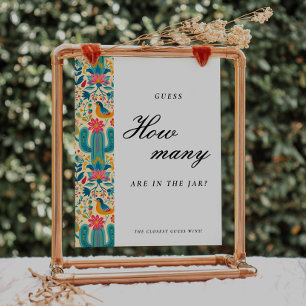 Mexican Floral Hoeveel kussen Vrijgezellenfeest te Poster