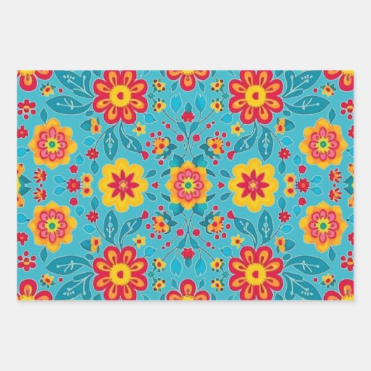 Mexican Floral Inpakpapier Vel (Voorkant 2)