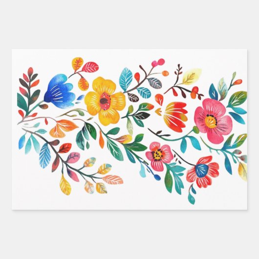 Mexican Floral Inpakpapier Vel (Voorkant)