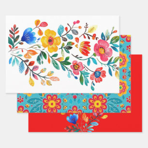 Mexican Floral Inpakpapier Vel