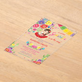 Mexican Floral Little Senorita Girl Baby shower Acryl Uitnodigingen (Laagn)