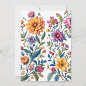 Mexican Floral Pattern Embroidery Vrijgezellenfees Kaart (Achterkant)