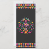 Mexican Floral Pattern Wedding Fiesta Menu Kaart (Achterkant)
