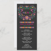 Mexican Floral Pattern Wedding Fiesta Menu Kaart (Voorkant)