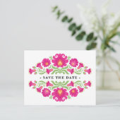 Mexican Floral Save The Date Briefkaart (Staand voorkant)
