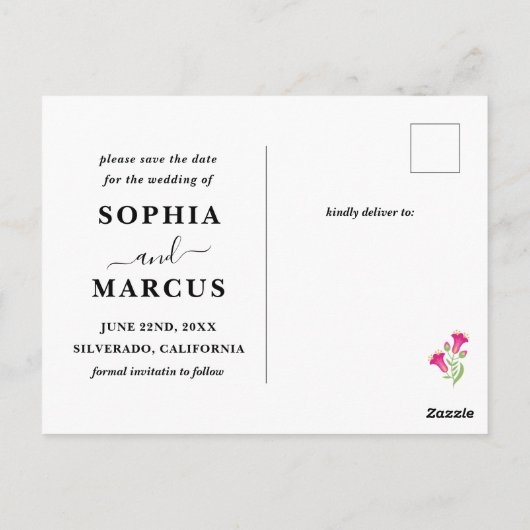 Mexican Floral Save The Date Briefkaart (Achterkant)